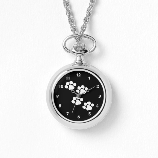 Animal Paw Prints Armbanduhr (Vorderseite)