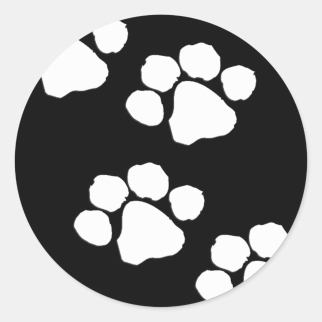 Animal Paw Prints Runder Aufkleber (Vorderseite)