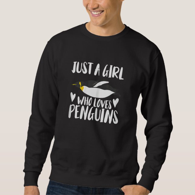 Animal     Penguin Just A Girl Who Loves Penguins Sweatshirt (Vorderseite)