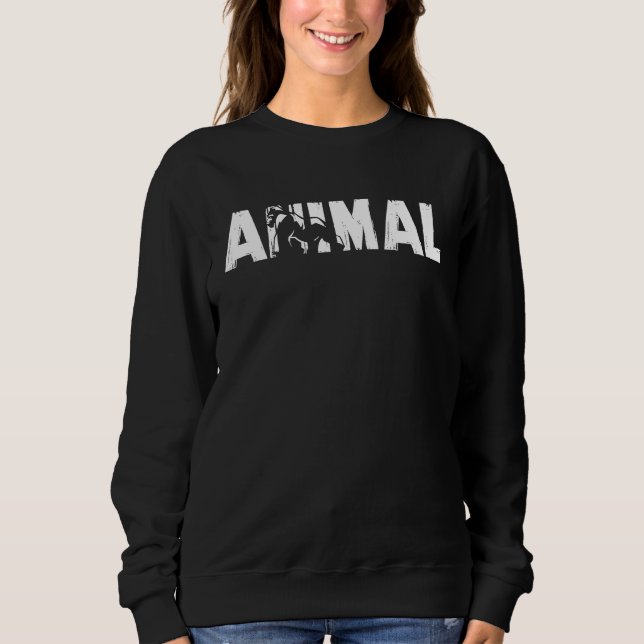 Animal Powerlifting Gym Bodybuilding Weight Liftin Sweatshirt (Vorderseite)