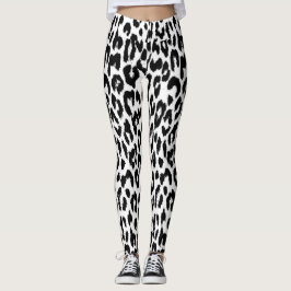 Animal print blanco y negro leggings