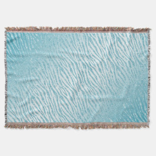 Animal Print Blue Glitzer Glam Decke