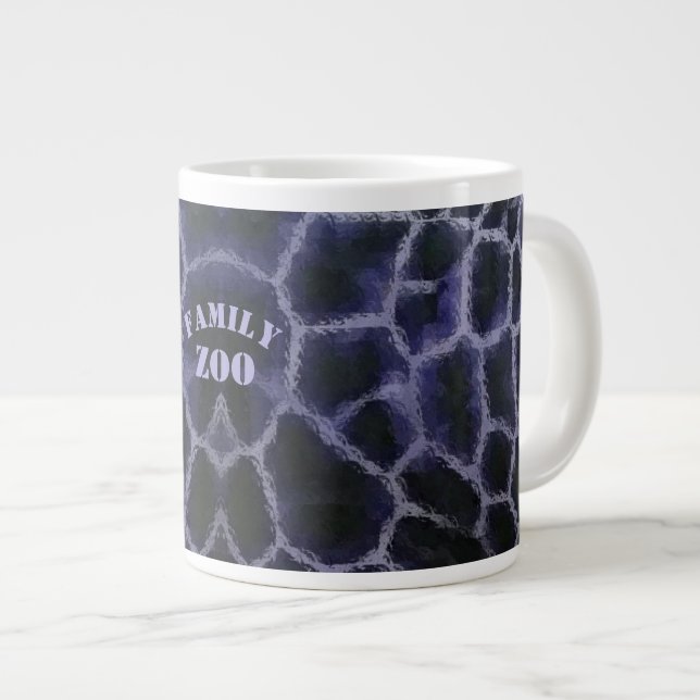 Animal Print Blue Jumbo-Tasse (Vorderseite Rechts)