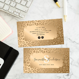 Animal Print Elegant Gold Glam Social Media Visitenkarte