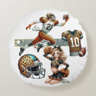 Animal Print Football Chefdirigent T - Shirt Rundes Kissen