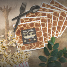 Animal Print Giraffe Geburtstagspapier Napkin