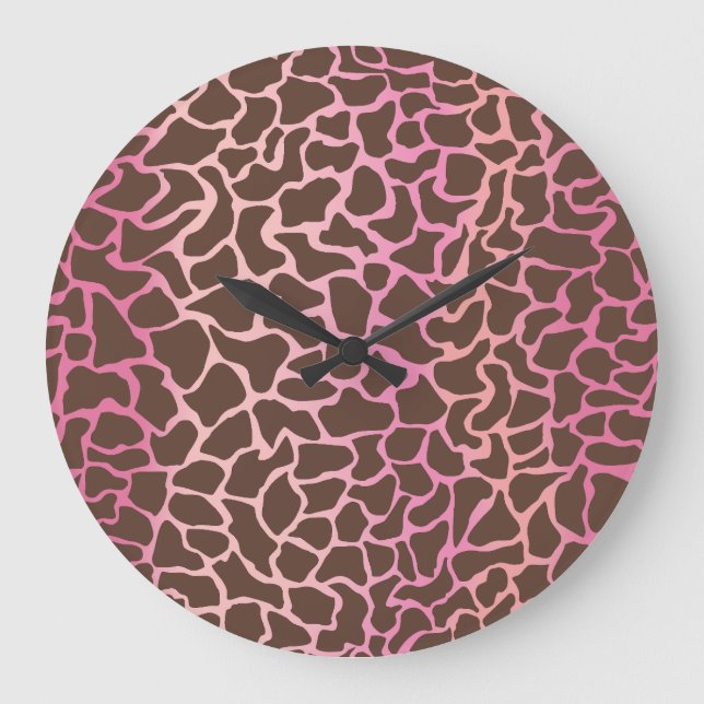 Animal Print Große Wanduhr (Vorderseite)