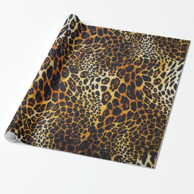 Animal Print Jaguar Rich tiefe Farben Geschenkpapier (Ungerollt)