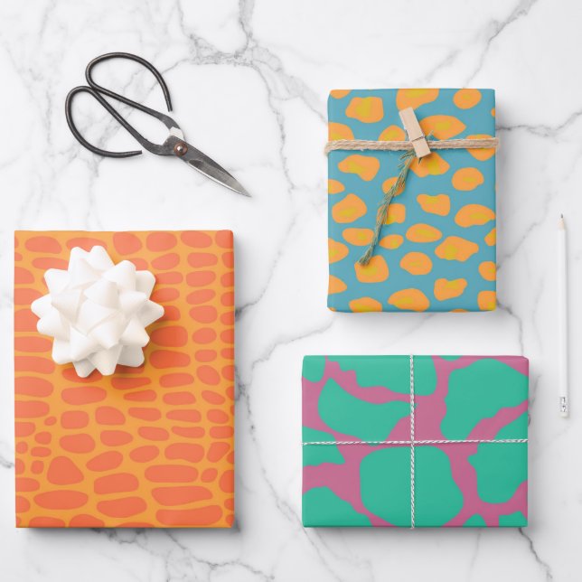 Animal Print Kids Teens Tropical Gift Fun Geschenkpapier Set (Vorderseite)