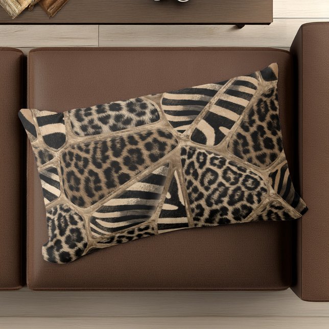Animal Print - Leopard und Zebra - pastel gold Lendenkissen (Von Creator hochgeladen)