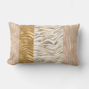 Animal Print Luxus Satin Blend Lumbar Kissen