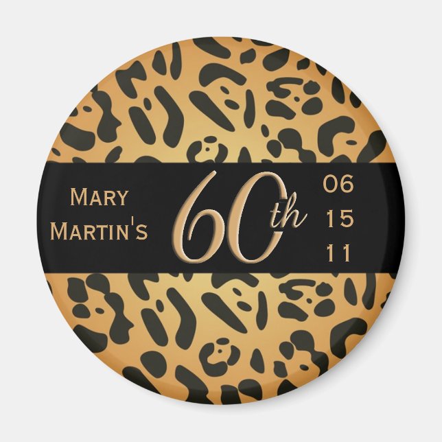 Animal Print Magnet - 60. Geburtstag (Vorne)