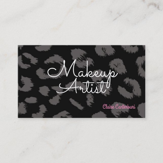 Animal Print Makeup Artist Visitenkarte (Vorderseite)
