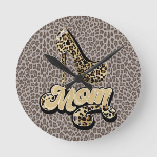 Animal Print MOM Designer Acrylic Wall Clock Runde Wanduhr
