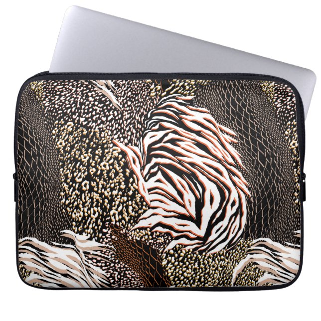 Animal Print Muster Laptop Sleeve (Vorderseite)