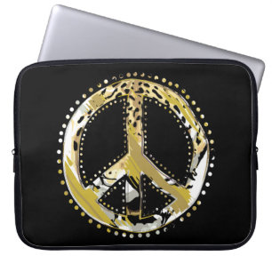 Animal Print Peace Schild I + Ihr Backgr. Ideen Laptopschutzhülle