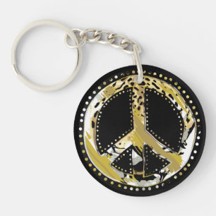 Animal Print Peace Schild I + Ihr Backgr. Ideen Schlüsselanhänger