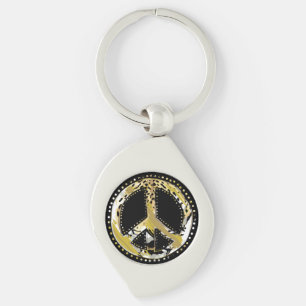 Animal Print Peace Schild I + Ihr Backgr. Ideen Schlüsselanhänger