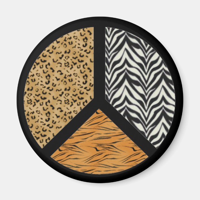 Animal Print Peace Sign Magnet (Vorne)
