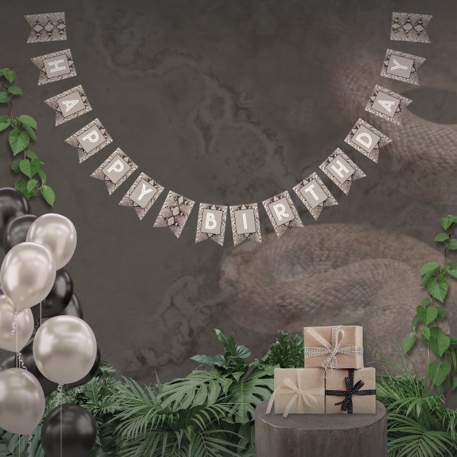 Animal Print Schlange Taupe Geburtstag Wimpelkette (Von Creator hochgeladen)