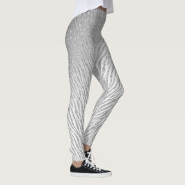 Animal Print Silver Glitzer Glam Leggings