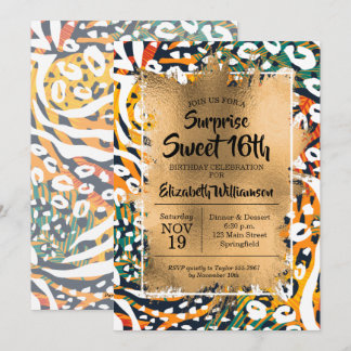 Animal Print Sweet 16. Geburtstag Einladungen