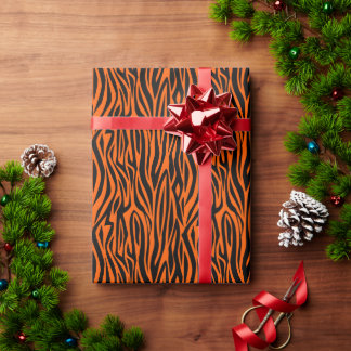 animal print tiger stripes wild orange geschenkpapier