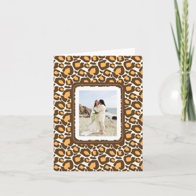 Animal Print Wedding Vielen Dank Hinweise Dankeskarte (Vorderseite)
