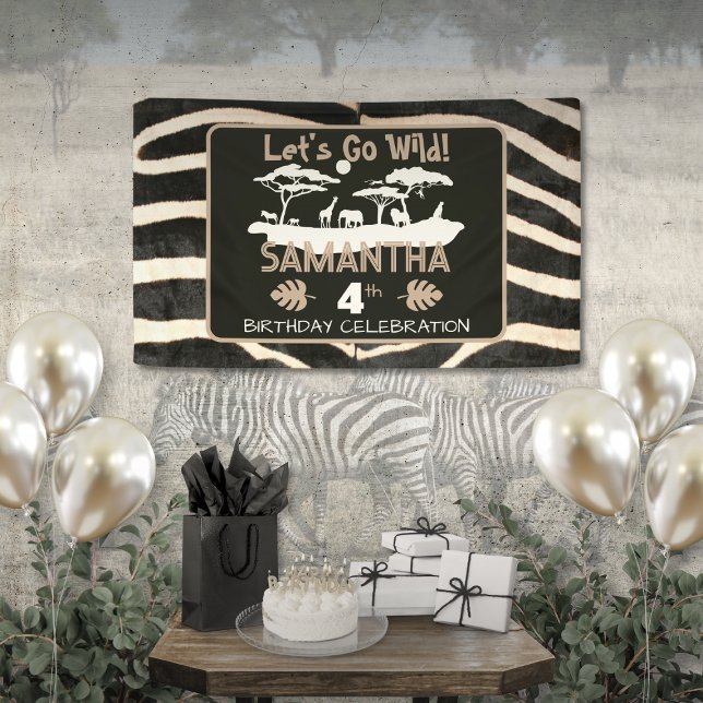 Animal Print Zebra Birthday Banner (Von Creator hochgeladen)
