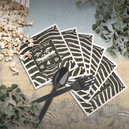 Animal Print Zebra Birthday Paper Napkin Serviette