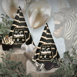 Animal Print Zebra Birthday Party Hat Partyhütchen