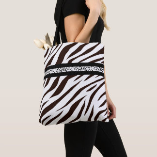 Animal print zebra black and white bag market tasche