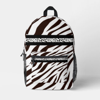 Animal print zebra black and white  bedruckter rucksack