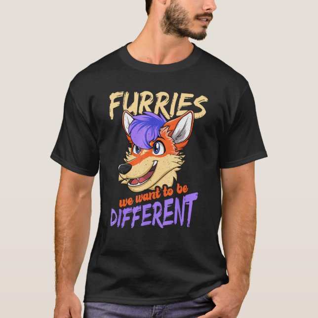 Animal Proud Furry Different Furry Tail Furry Pers T-Shirt (Vorderseite)
