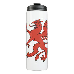 Animal Red Creature Dragon Wings Claws Tongue Thermosbecher
