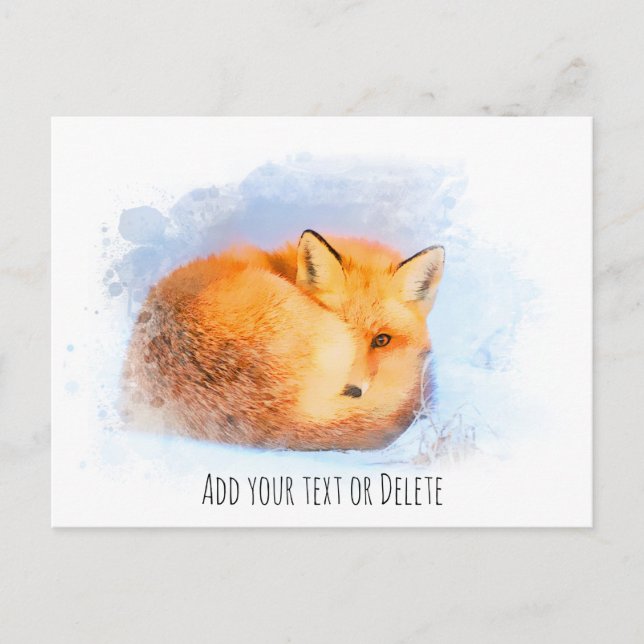 *~ Animal Red Fox Ap18 Künstlerisch Wildlife Text Postkarte (Vorderseite)