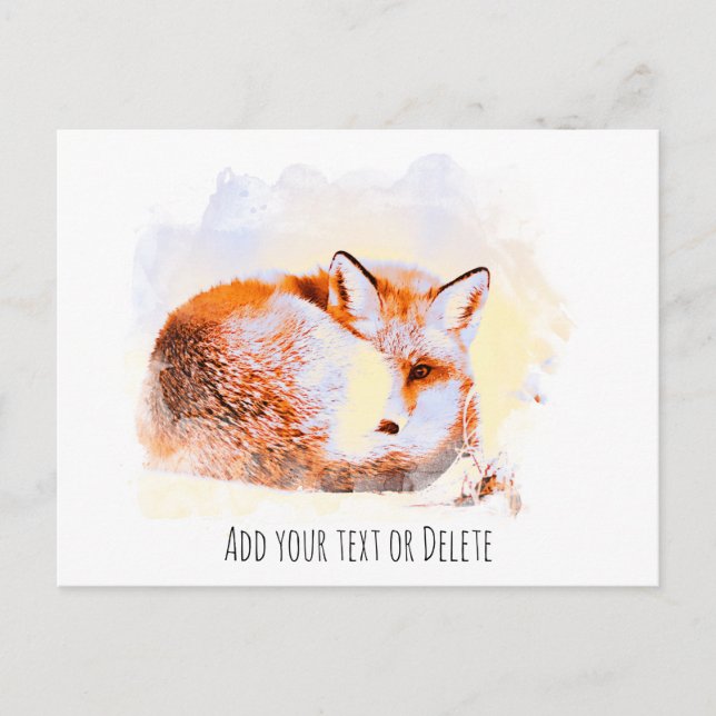 *~* Animal Red Fox Art Ap18 Wildlife Text Postkarte (Vorderseite)