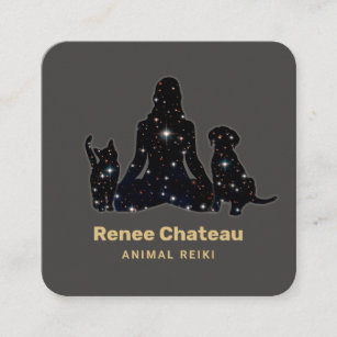 Animal Reiki Master Business Card Quadratische Visitenkarte