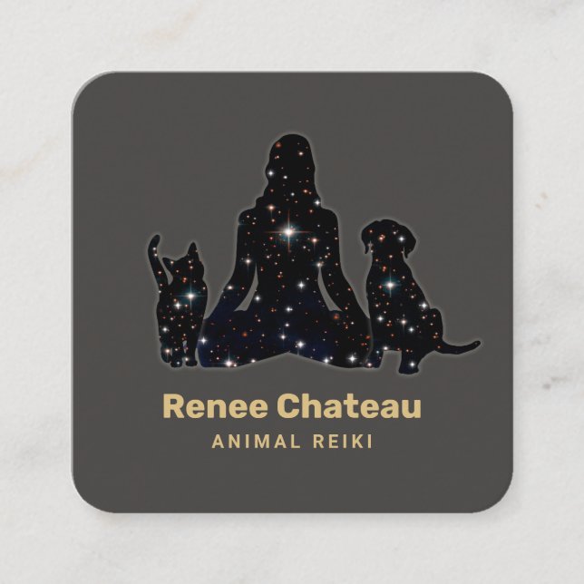 Animal Reiki Master Business Card Quadratische Visitenkarte (Vorderseite)