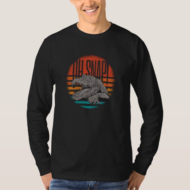 Animal Reptilian Alligator Illustration Oh Snap T-Shirt (Vorderseite)