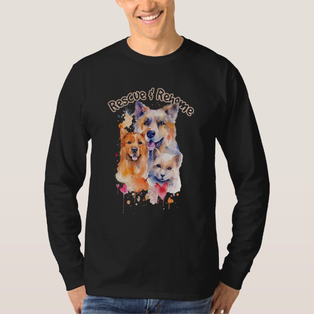 Animal Rescue and Rehome Animal Adoption Support D T-Shirt (Vorderseite)