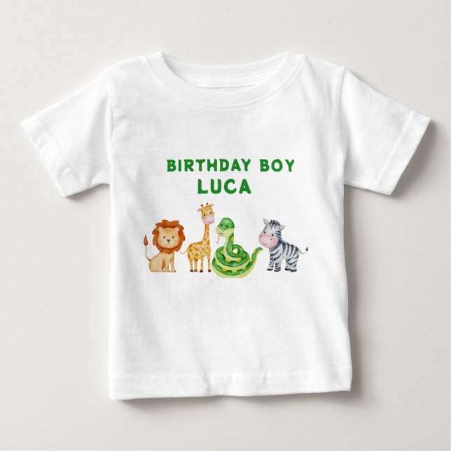 Animal Safari Birthday T - Shirt (Vorderseite)