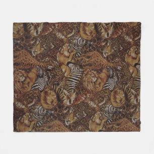 ANIMAL SAFARI JUNGLE FLEECEDECKE