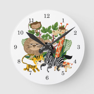 Animal Safari Runde Wanduhr