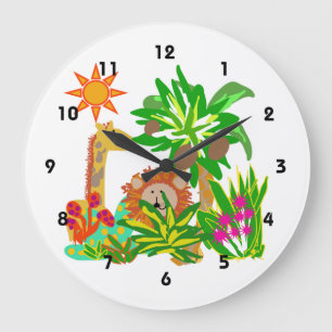 Animal Safari Wall Clock Große Wanduhr