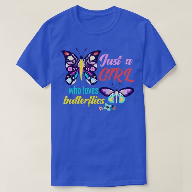 Animal Wildlife Gift Girls Butterfly T-Shirt (Design vorne)