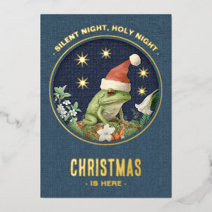 Animal Woodland véritable feuille de Noël Carte - 
