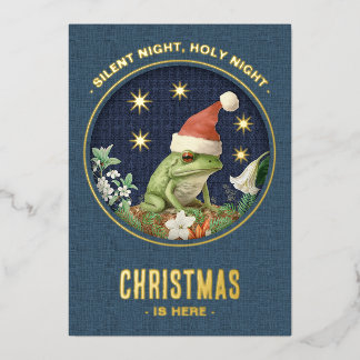 Animal Woodland véritable feuille de Noël Carte - 