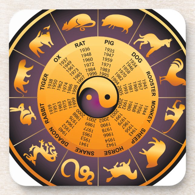 Animal Yin Yang Untersetzer (Vorderseite)