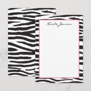 Animal Zebra Imprimer Cartes de Notes Personnalisé